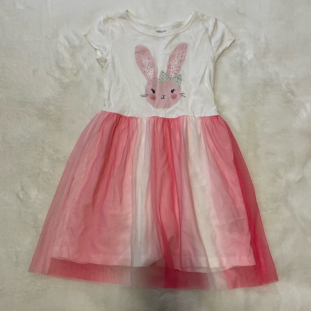 Carters Bunny Dress with Pink Tulle Skirt